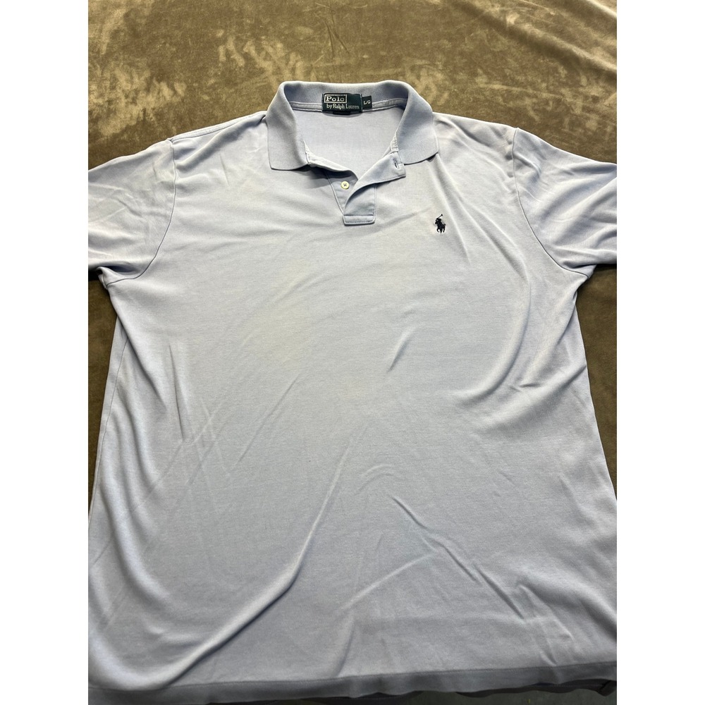 Polo Ralph Lauren Mens Light Blue Interlock Cotton Short Sleeve Polo Shirt L/G